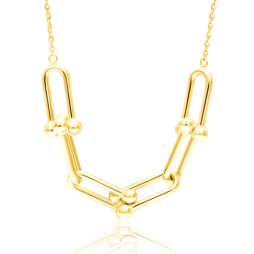 18K Real Gold U-Linked Necklace
