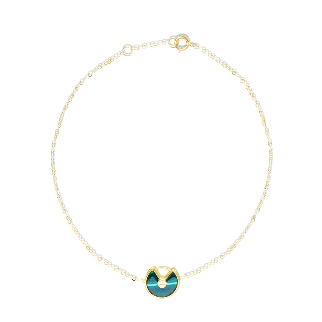 18K Real Gold Green Bracelet