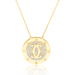 Load image into Gallery viewer, 18K Real Gold Round C.H Stone Necklace
