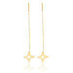 Load image into Gallery viewer, 18K Real Gold Flower Hanging Earring Set
