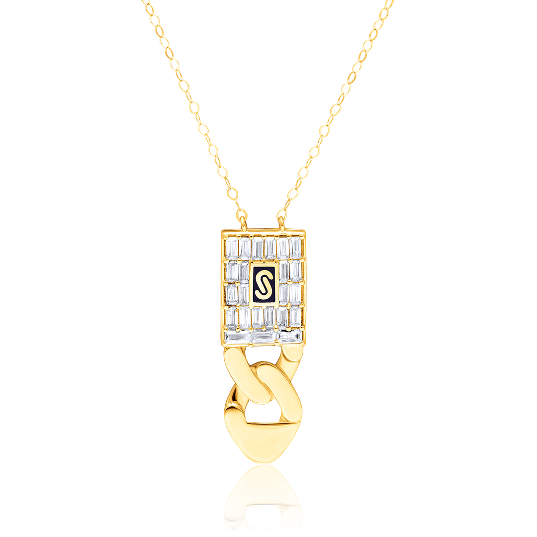 18K Real Gold Elegant Stone Necklace