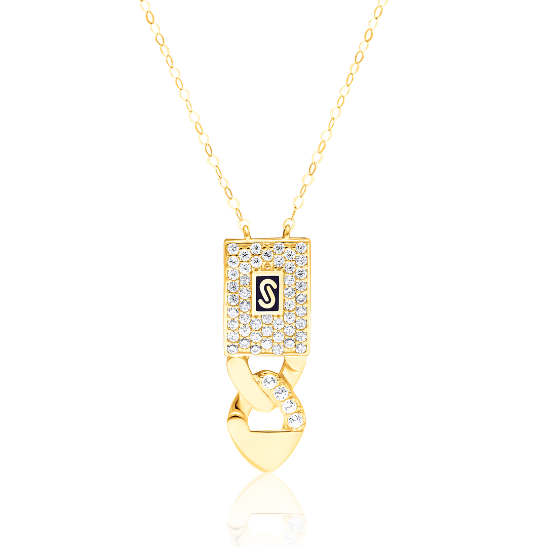 18K Real Gold Elegant Stone Necklace