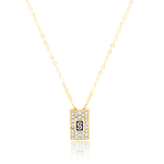 Load image into Gallery viewer, 18K Real Gold Elegant Square Stone Necklace
