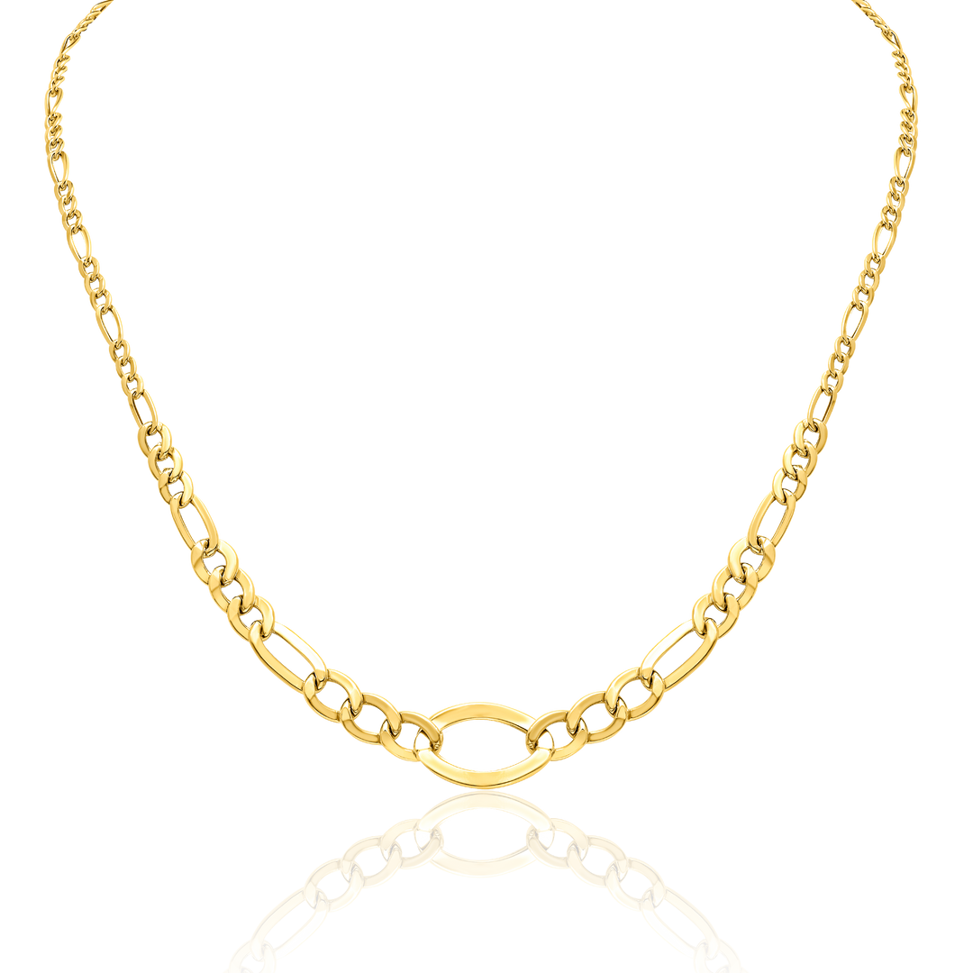 18K Real Gold Linked Chain (47 C.M)