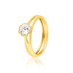 Load image into Gallery viewer, 18K Real Gold Round Stone Ring
