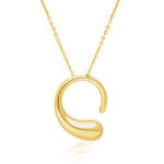 Load image into Gallery viewer, 18K Real Gold Open Hoop Necklace
