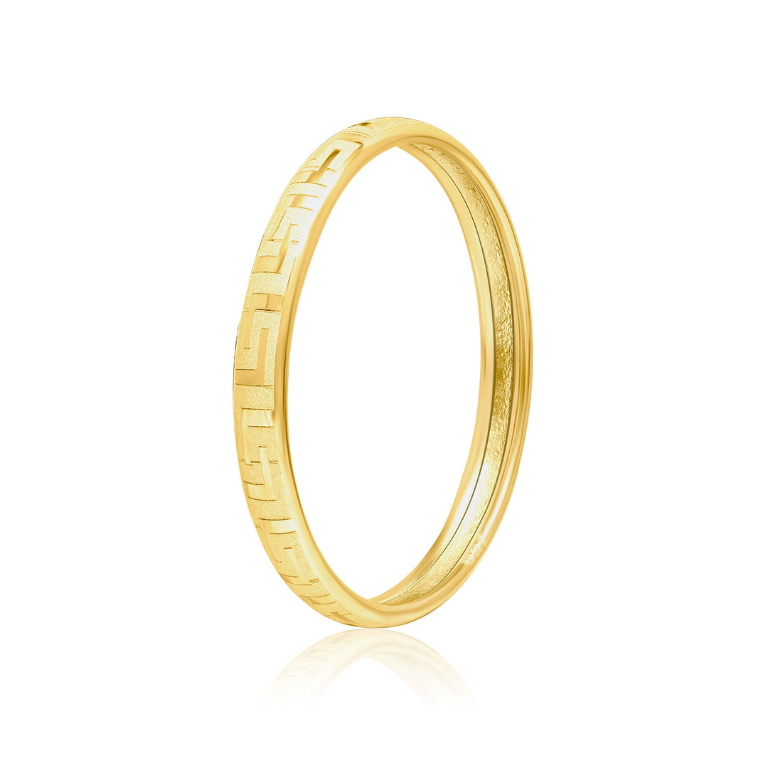 18K Real Gold Round Ring
