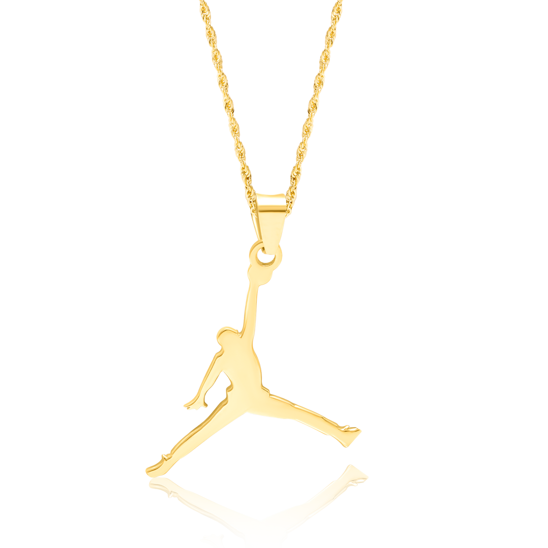 18K Real Gold Sports Basketball Necklace