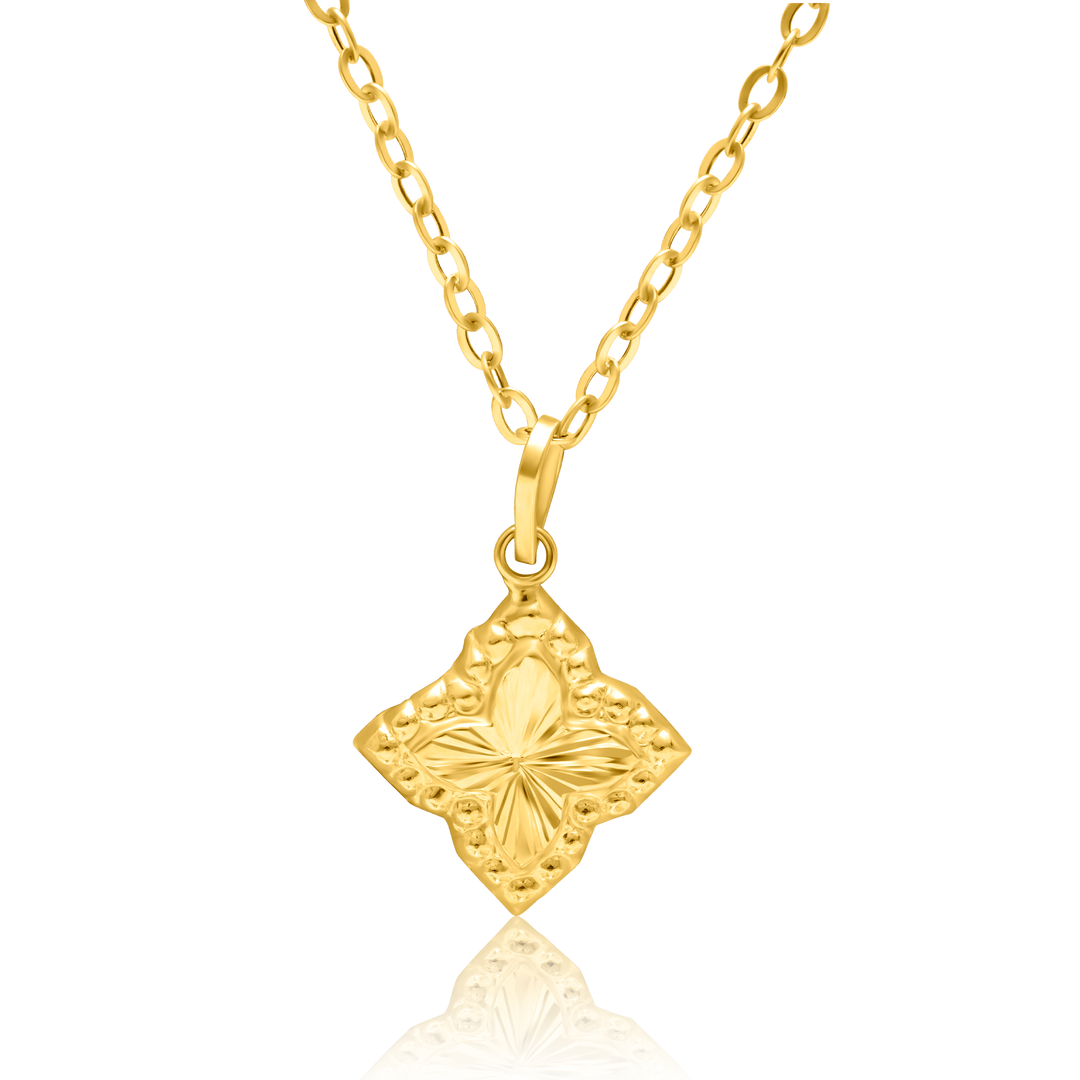 18K Real Gold Flower Star Jewelry Set