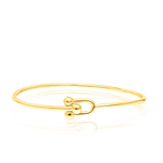 Load image into Gallery viewer, 18K Real Gold U-Linked Bangle
