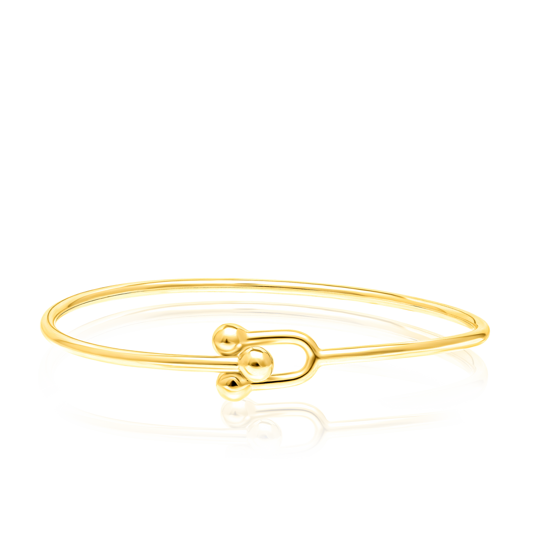 18K Real Gold U-Linked Bangle