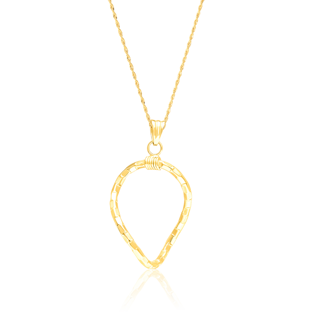 18K Real Gold Twisted Oval Jewelry Set