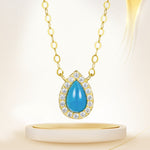 Load image into Gallery viewer, 18K Real Gold Skye Blue Stone Necklace
