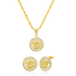 Load image into Gallery viewer, 18K Real Gold V.R.C Round Stone Jewelry Set