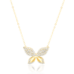 Load image into Gallery viewer, 18K Real Gold Butterfly Stone Necklace
