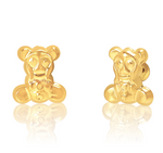 Load image into Gallery viewer, 18K Real Gold Teddy Bear Screw Earring Set
