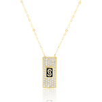 Load image into Gallery viewer, 18K Real Gold Elegant Long Square Stone Necklace
