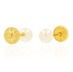 Load image into Gallery viewer, 18K Real Gold Screw Pearl Earring Set
