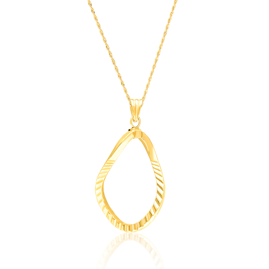 18K Real Gold Oval Jewelry Set