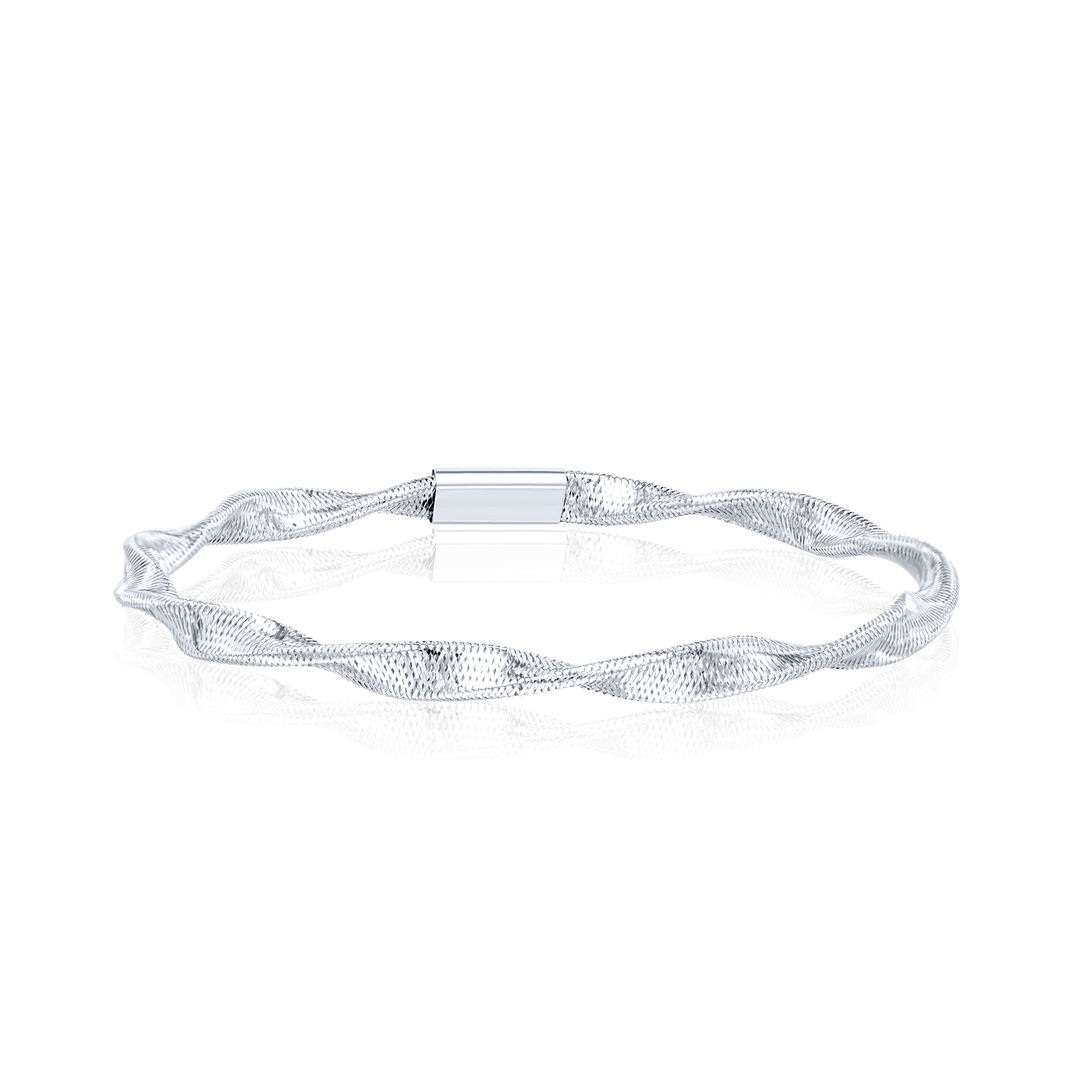 18K Real Gold 3 Color Elastic Bangle Set
