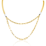 Load image into Gallery viewer, 18K Real Gold 2 Layer Linked Necklace
