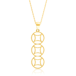 Load image into Gallery viewer, 18K Real Gold Hanging Round Necklace
