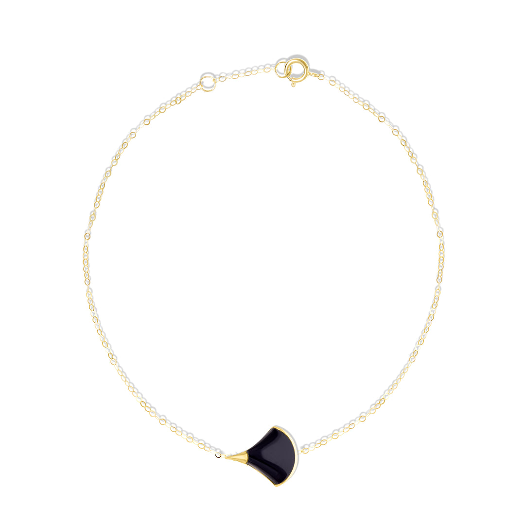 18K Real Gold Black Bracelet