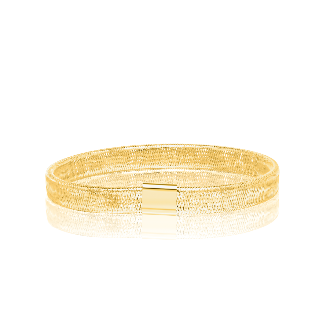 18K Real Gold Elastic Bangle