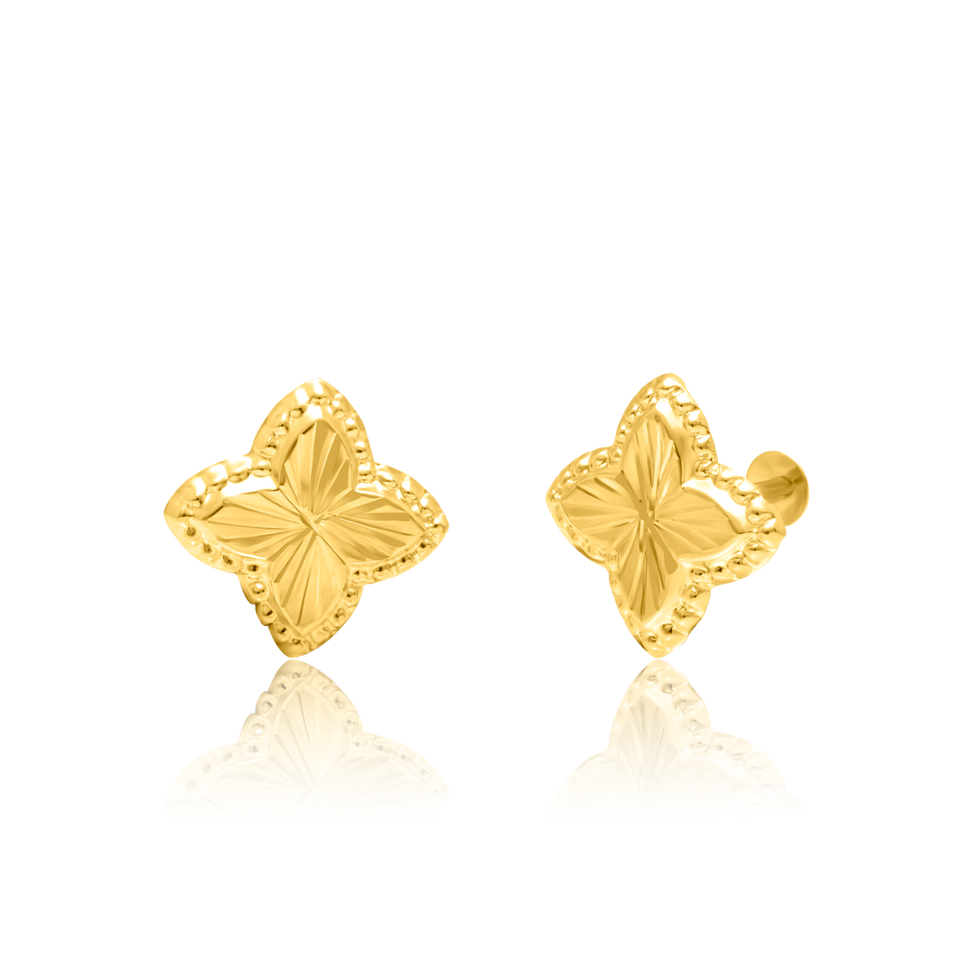 18K Real Gold Flower Star Jewelry Set