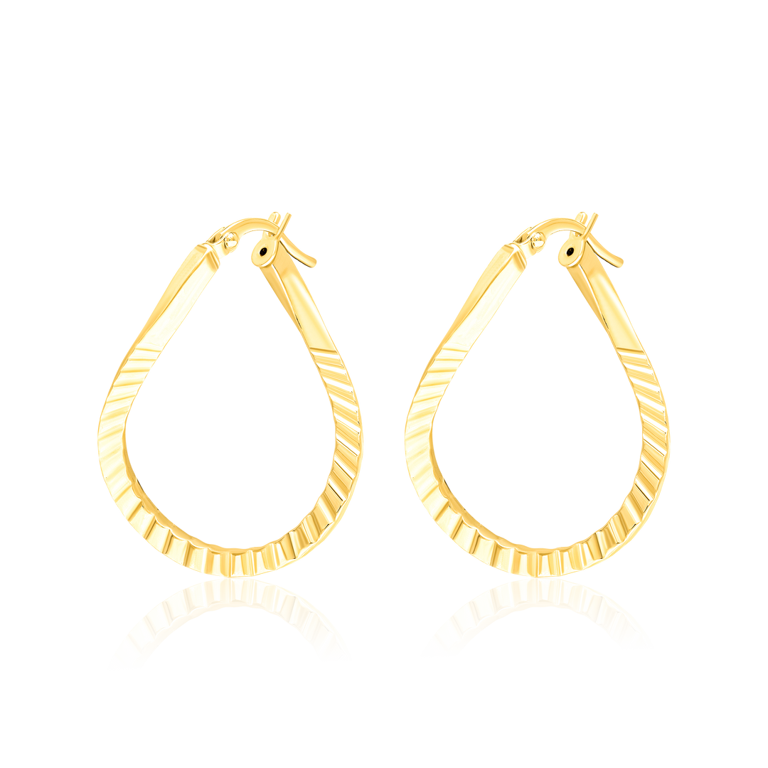 18K Real Gold Oval Jewelry Set