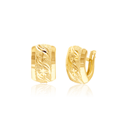 18K Real Gold Curved Clip Jewelry Set