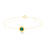 Load image into Gallery viewer, 18K Real Gold Round Green Bracelet

