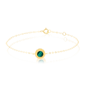 18K Real Gold Green Round Jewelry Set