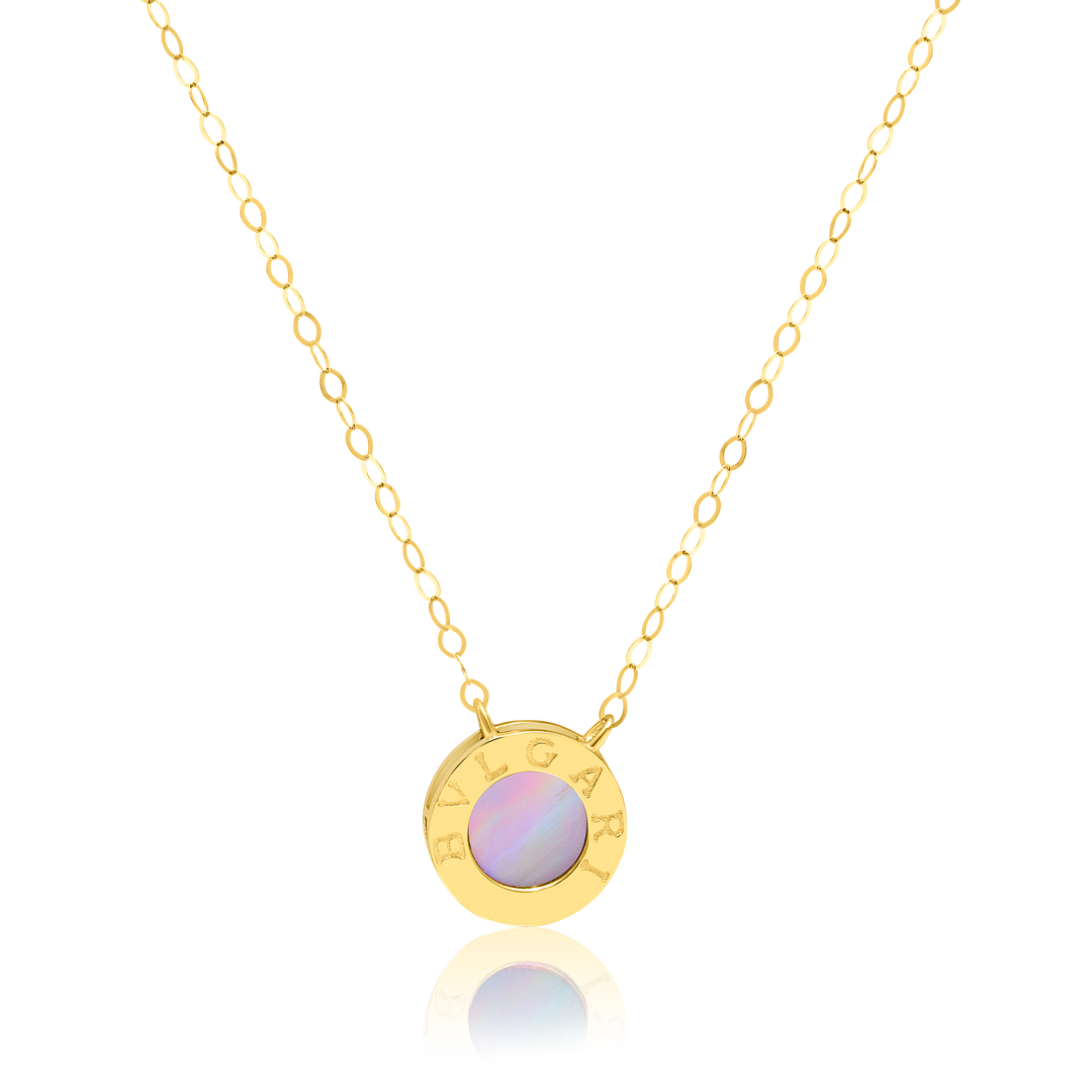 18K Real Gold Round Pink Jewelry Set