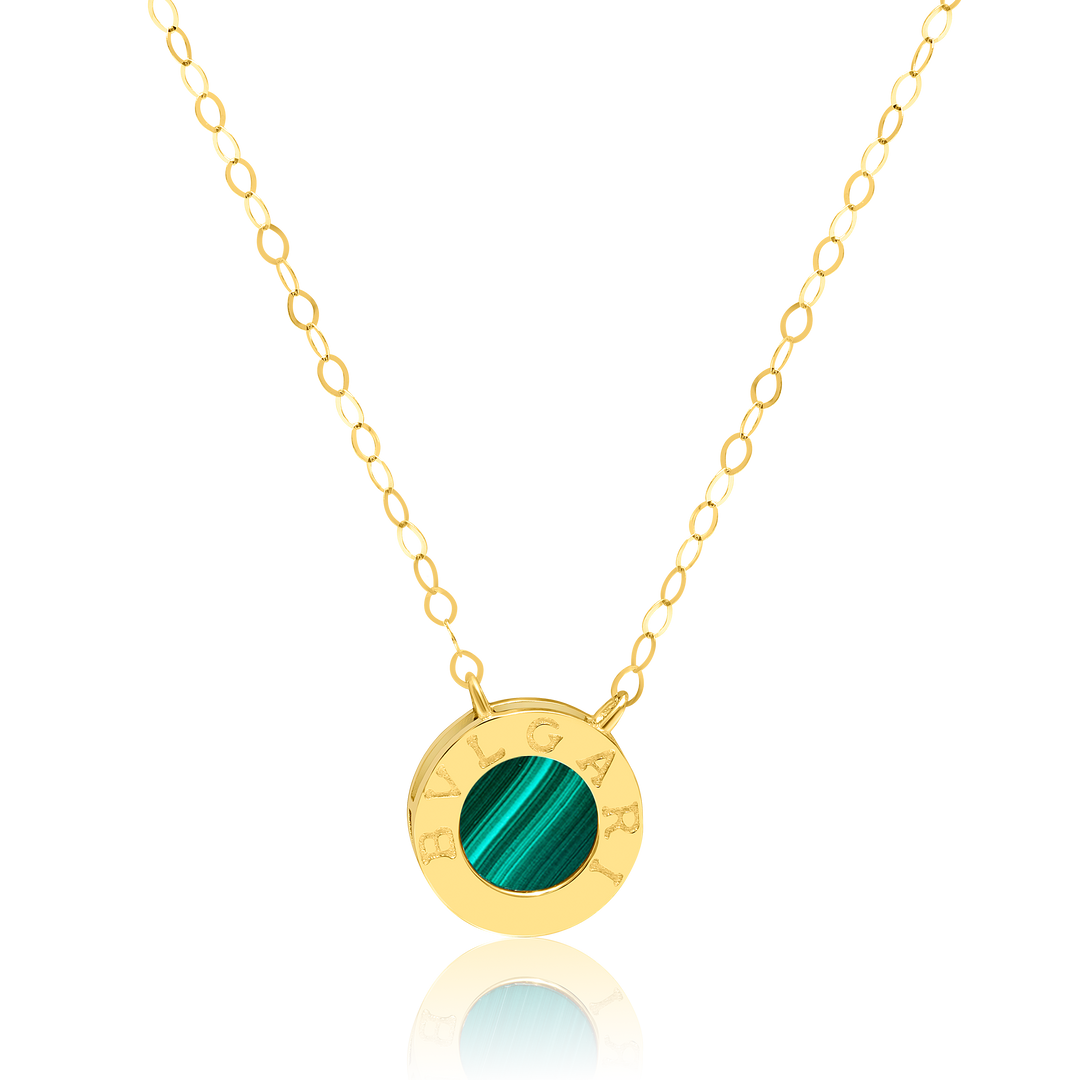 18K Real Gold Green Round Jewelry Set