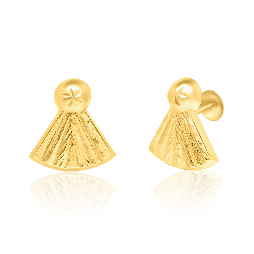 18K Real Gold Screw Earrings