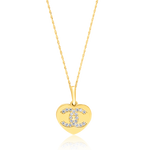 Load image into Gallery viewer, 18K Real Gold Heart C.H Stone Necklace
