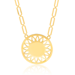 Load image into Gallery viewer, 18K Real Gold Linked Round Flower Necklace
