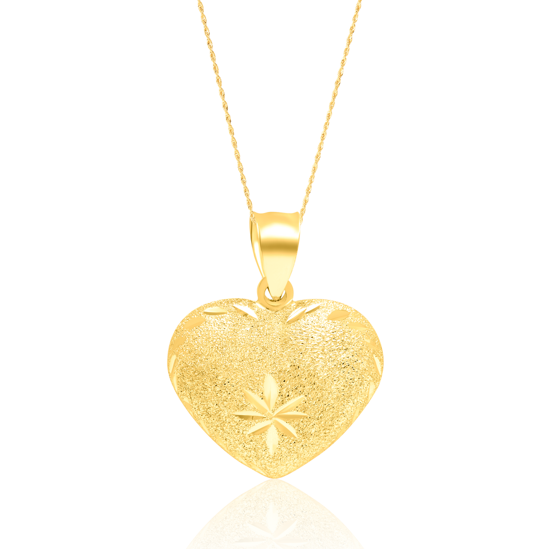 18K Real Gold Heart Necklace