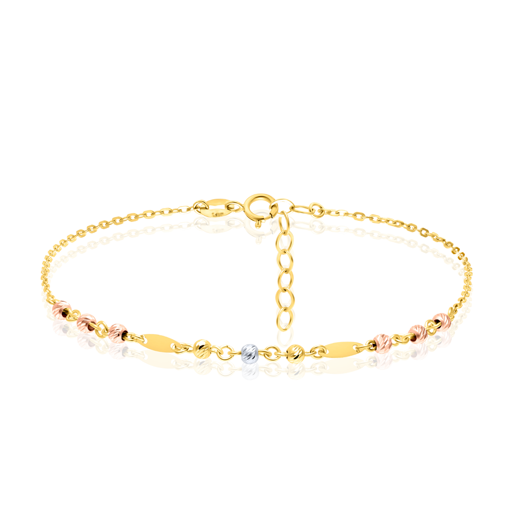 18K Real Gold 3 Color Seed Bracelet