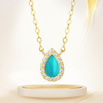 Load image into Gallery viewer, 18K Real Gold Skye Blue Stone Necklace
