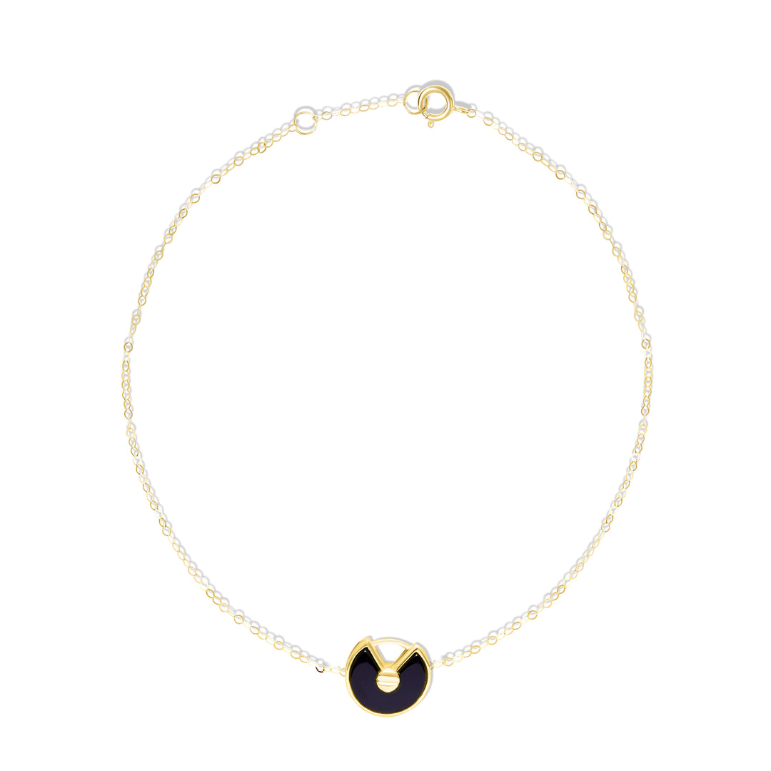 18K Real Gold Black Bracelet