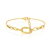 18K Real Gold Elegant Linked Stone Jewelry Set