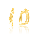 Load image into Gallery viewer, 18K Real Gold Double Square Earring Set
