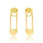 Load image into Gallery viewer, 18K Real Gold Safety Pin Earring Set
