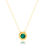 18K Real Gold Green Round Jewelry Set