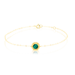 Load image into Gallery viewer, 18K Real Gold Round Green Bracelet
