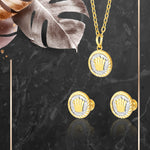 Load image into Gallery viewer, 18K Real Gold Round Crown Screw Jewelry Set
