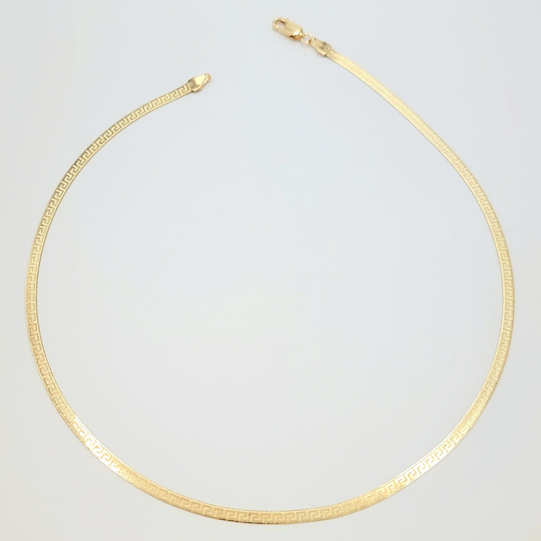 18K Real Gold Flat Necklace (40 cm)