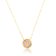 18K Real Gold Round White L.V Jewelry Set